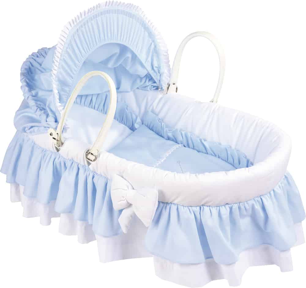 Couffin bébé Garçon Tissu Coton Ange Bleu - Maison Nougatine